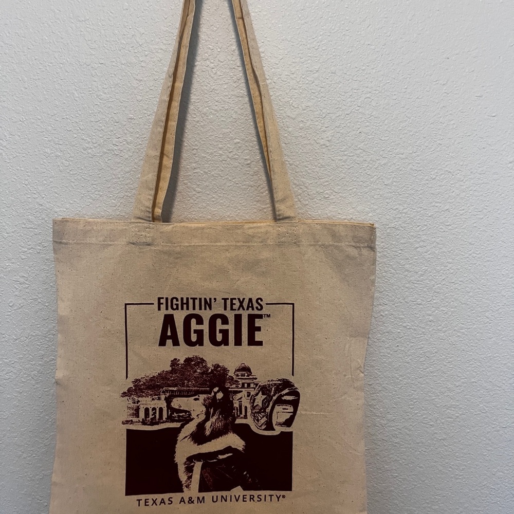 Beige A&M Tote Bag